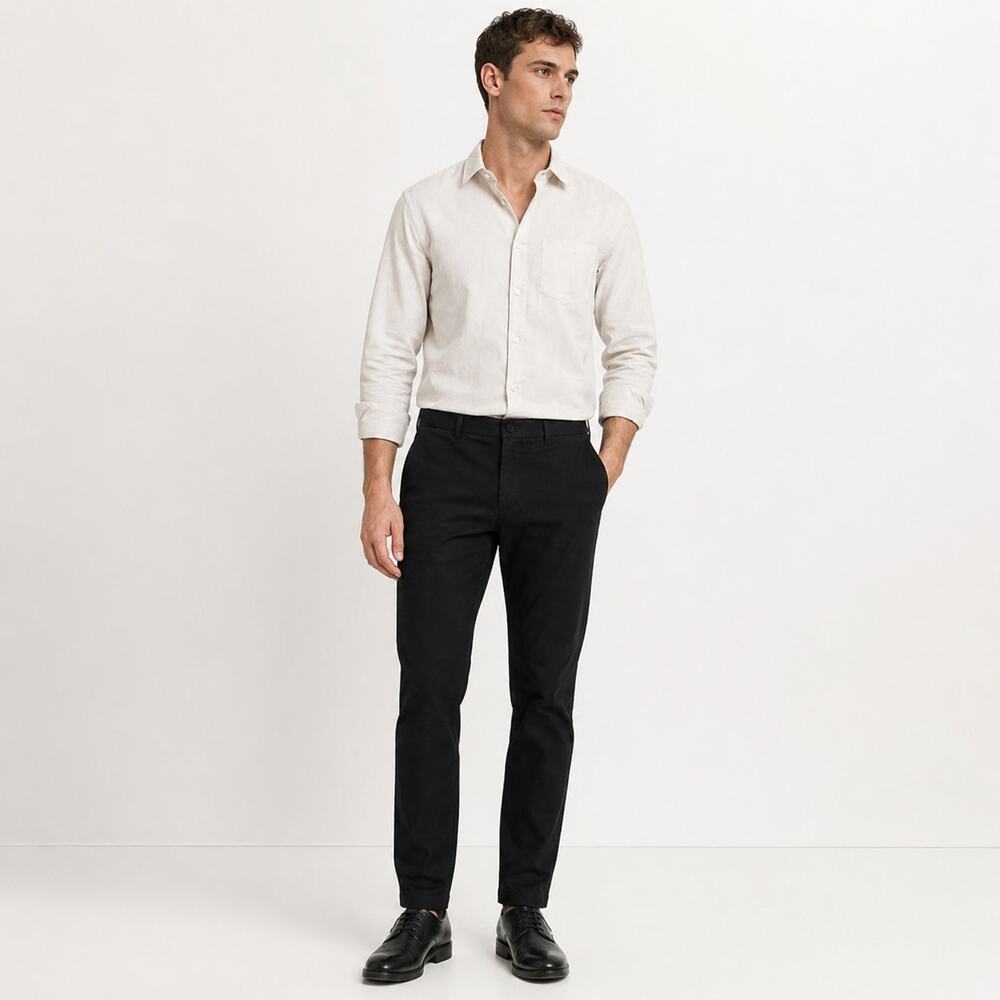 Zara Basic Collection Black Chino Pants - Regular Fit - Smart Casual - Size 31 - Picture 2 of 12